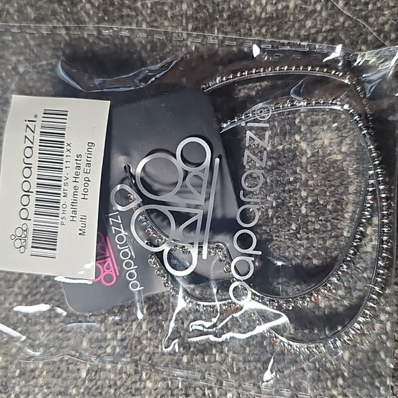 Halftime Hearts Hoop Earrings Post - Picture 3 of 3